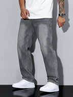 Aurélien Men's Baggy Jeans – Wide Faded Jeans with Streetwear Style