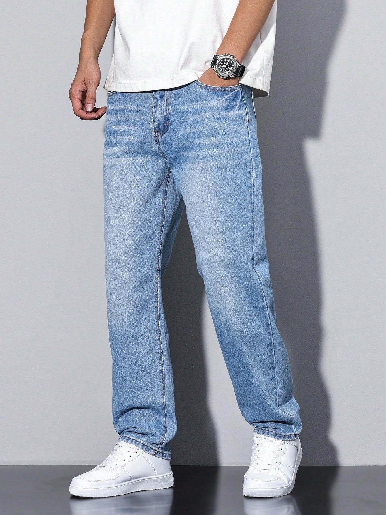 Aurélien Jean Baggy Homme – Jean Large Effet Délavé au Style Streetwear