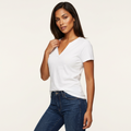 Brooke T-Shirt Femme Col V Élégant Manches Courtes Basique et Confortable
