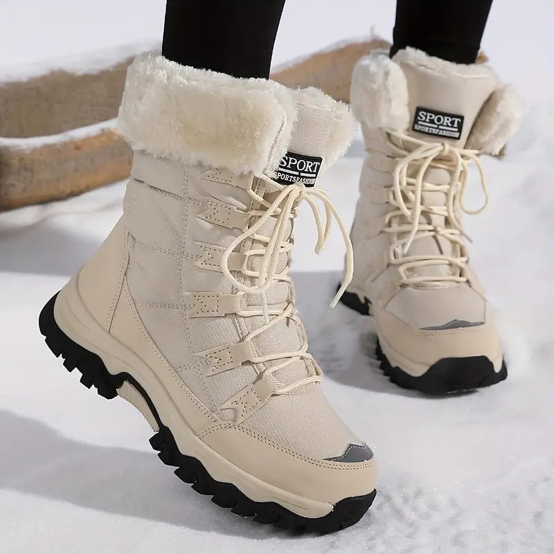 Bailey Bottes d’Hiver Femme – Bottines Chaudes à Lacets avec Doublure Douce