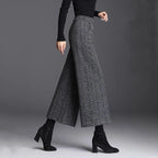 Avery Pantalon Femme à Carreaux Coupe Large Taille Haute Élégant Chic