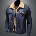 Matteo Veste en Denim Homme – Veste Doublée Chaude au Style Vintage Intemporel