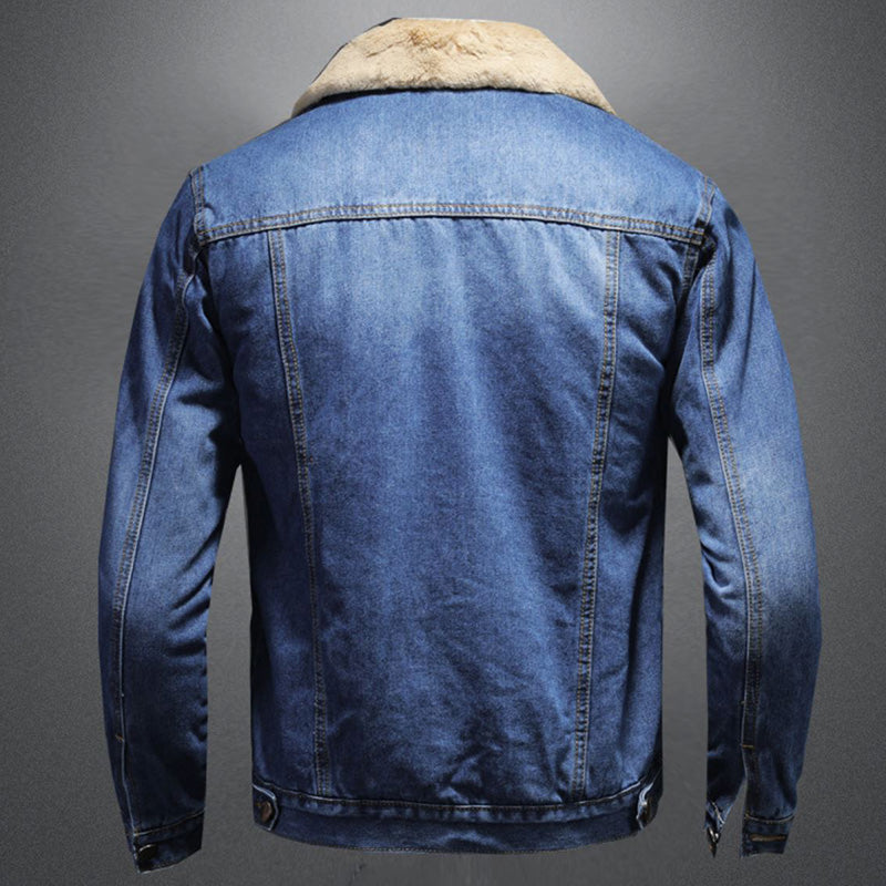 Matteo Veste en Denim Homme – Veste Doublée Chaude au Style Vintage Intemporel