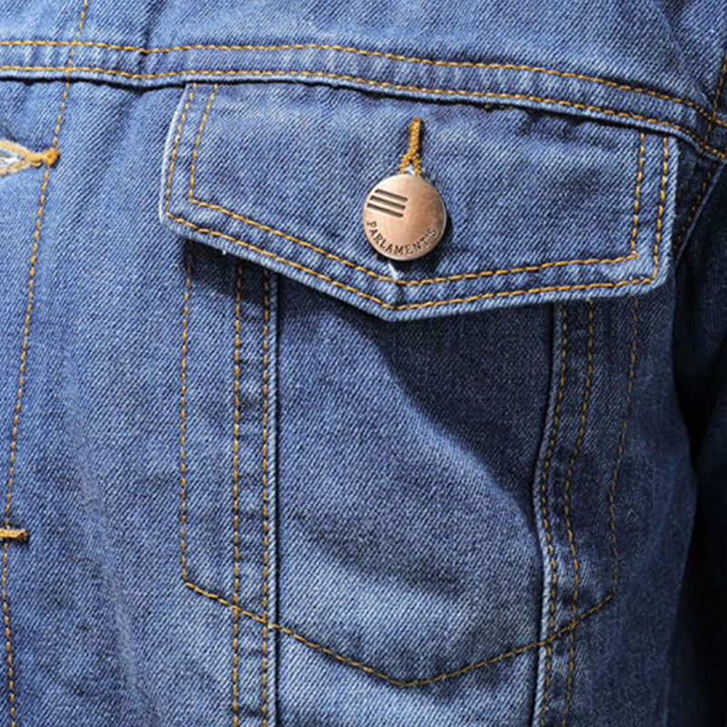 Matteo Veste en Denim Homme – Veste Doublée Chaude au Style Vintage Intemporel