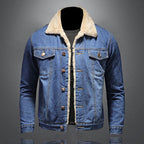 Matteo Veste en Denim Homme – Veste Doublée Chaude au Style Vintage Intemporel