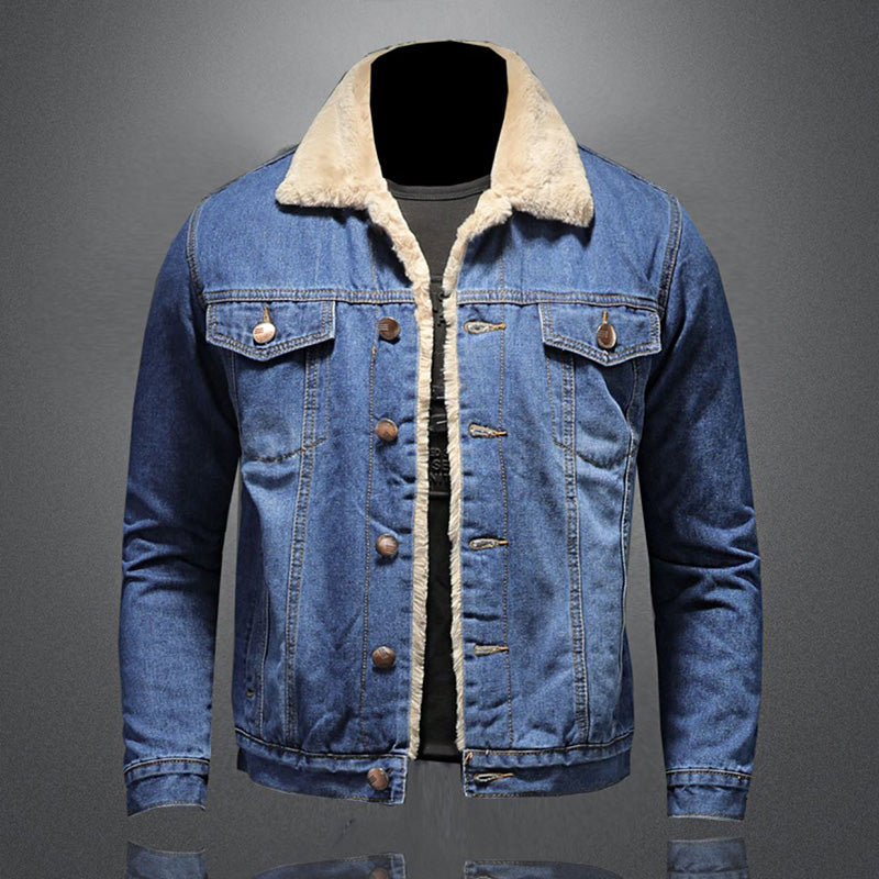 Matteo Veste en Denim Homme – Veste Doublée Chaude au Style Vintage Intemporel