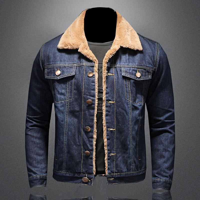 Matteo Veste en Denim Homme – Veste Doublée Chaude au Style Vintage Intemporel