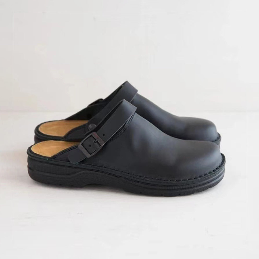 Gabin Claquettes Homme – Sandales en Cuir avec Semelle Antidérapante