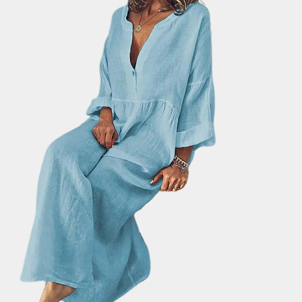 Éliane Robe Femme – Robe Monochrome Élégante pour le Quotidien
