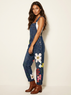Willow Combinaison Salopette Femme en Jean Fleurie Coupe Ample Décontractée Chic