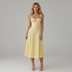 Peyton Women's Midi Floral Dress – Elegant Strapless with Slit for Ceremonies