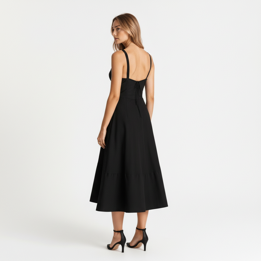 Peyton Women's Midi Floral Dress – Elegant Strapless with Slit for Ceremonies