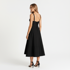 Peyton Women's Midi Floral Dress – Elegant Strapless with Slit for Ceremonies