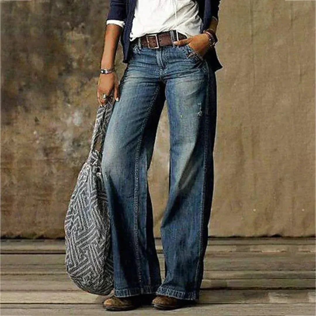 Carson Jean Femme – Jean Large Taille Basse au Style Vintage Décontracté