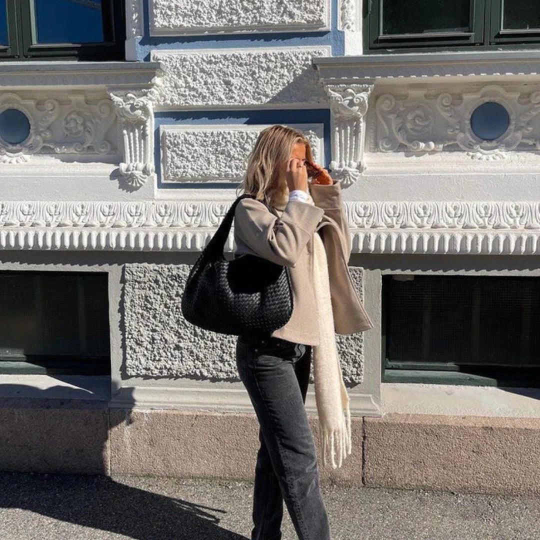 Ariane Sac à Main Tressé Femme – Grand Cabas en Cuir Vegan