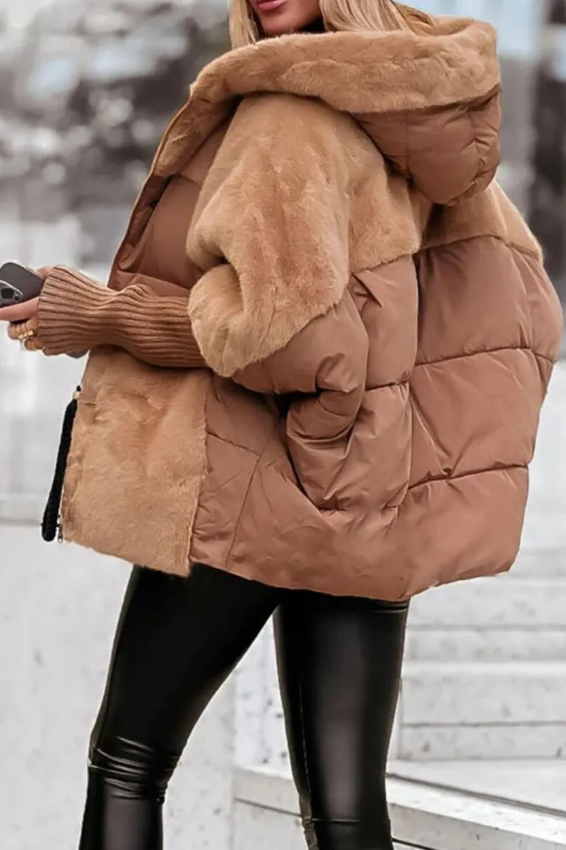 Finley Veste Femme d’Hiver – Manteau Matelassé à Capuche avec Finition Douce & Style Moderne