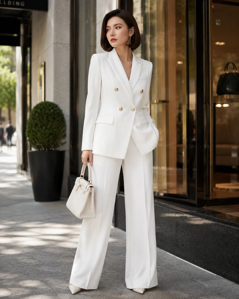 Avery Ensemble Femme Blazer et Pantalon Coupe Élégante pour un Style Raffiné
