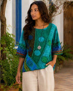 Celeste Blouse Femme – Imprimé Bohème Artistique et Coupe Fluide Élégante