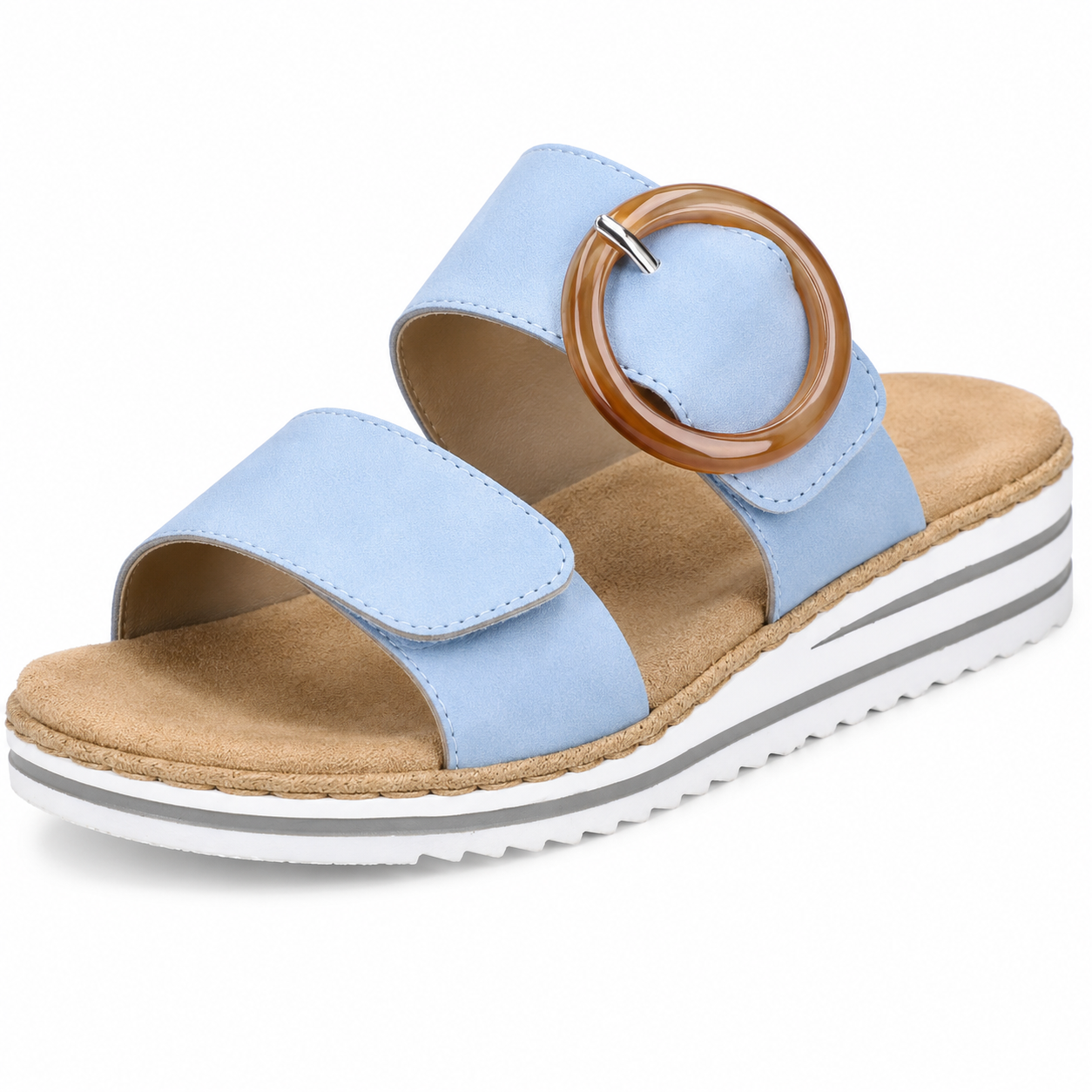 Yselle Mules Femme Compensées – Mules Confort à Semelle Souple et Bride Ajustable