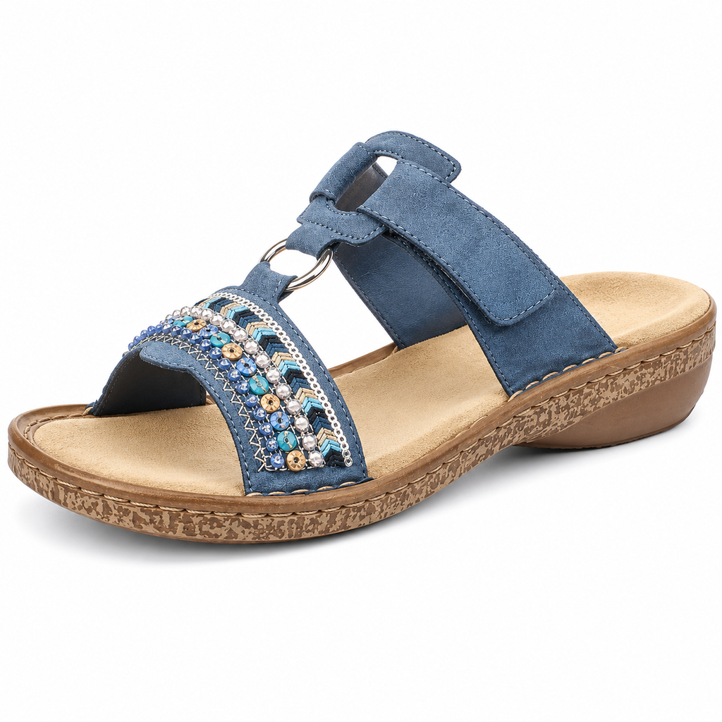 Saskia Mules Femme Confort – Mules Légères à Bride Auto-Agrippante et Semelle Amortissante