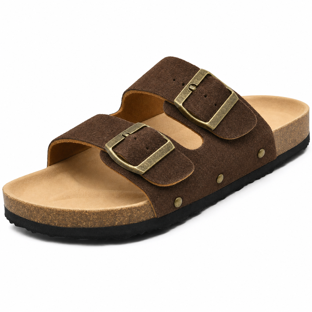 Maric Sandales Mules Femme – Mules à Semelle en Liège avec Brides Ajustables
