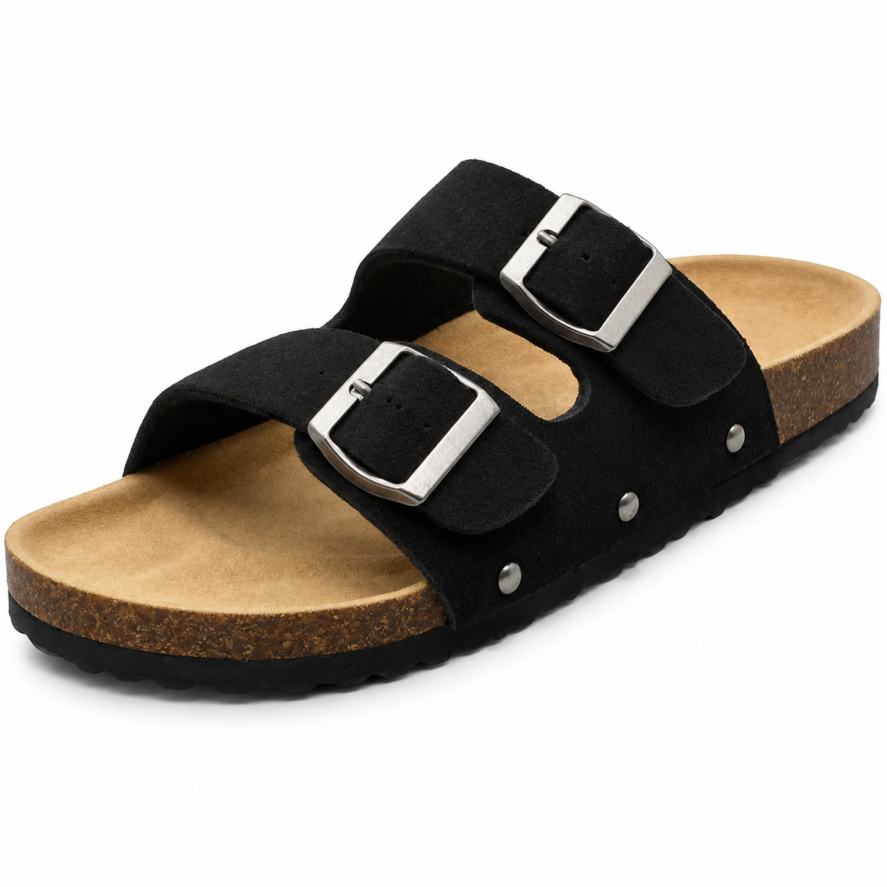 Maric Sandales Mules Femme – Mules à Semelle en Liège avec Brides Ajustables