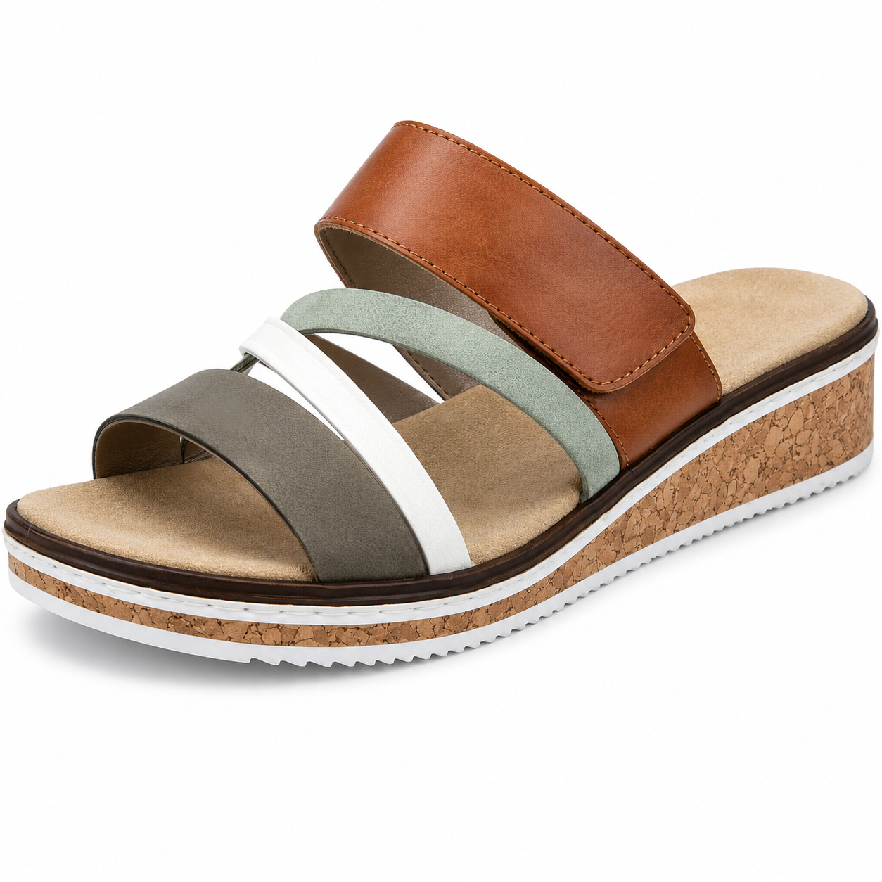 Capucine Mules Femme Compensées – Mules Confort à Bride Ajustable et Semelle Amortissante