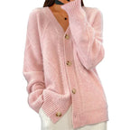 Monroe Cardigan Femme – Gilet Cachemire à Boutons avec Maille Texturée Élégante