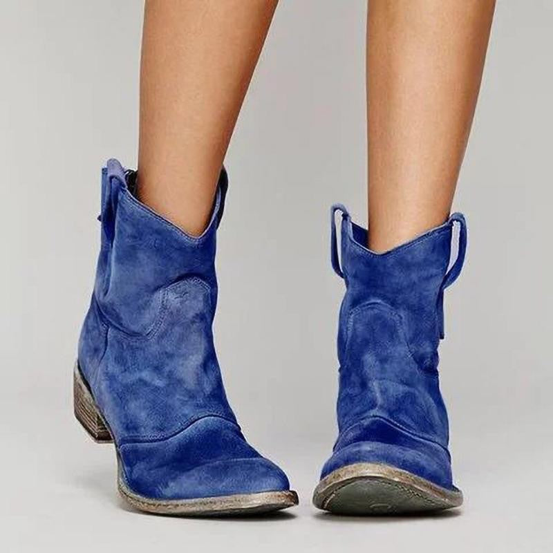 Charlotte Bottes Femme – Boots en Daim Luxueux avec Talon Compensé Confortable & Élégant