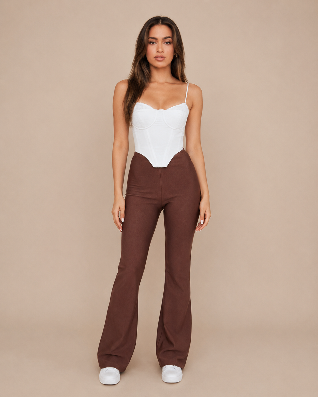 White Bianca Corset Crop Top with Sweetheart Neckline, Thin Straps, and Waist-Defining Fit