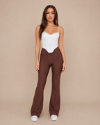 White Bianca Corset Crop Top with Sweetheart Neckline, Thin Straps, and Waist-Defining Fit