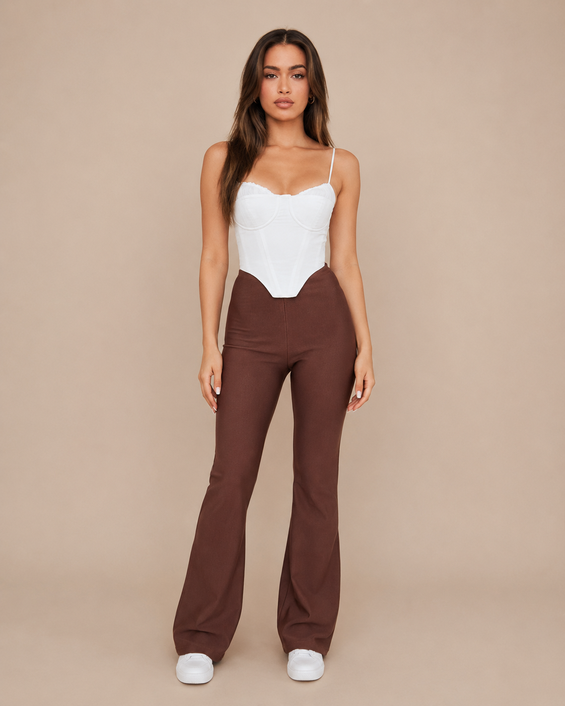 Bianca Witte Korset Crop Top met Sweetheart Hals, Dunne Bandjes en Taillevormende Pasvorm