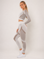 Giulia Conjunto deportivo de mujer sin costuras con leggings moldeadores y top transpirable