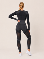 Giulia Conjunto deportivo de mujer sin costuras con leggings moldeadores y top transpirable