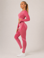 Giulia Conjunto deportivo de mujer sin costuras con leggings moldeadores y top transpirable