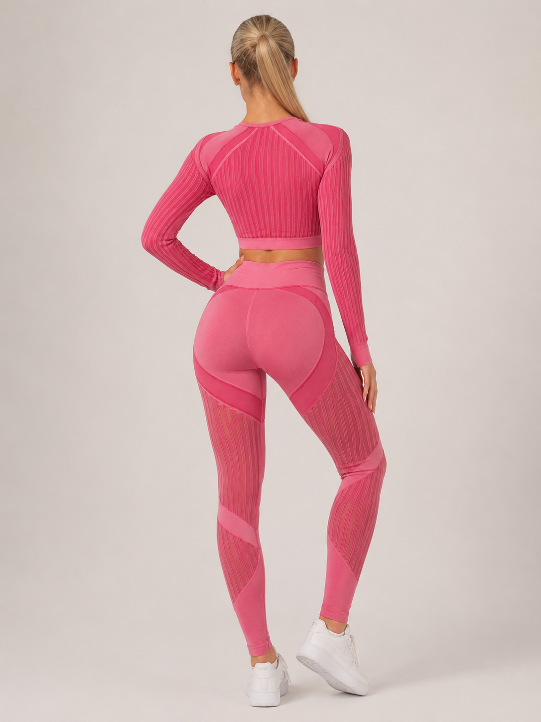 Giulia Conjunto deportivo de mujer sin costuras con leggings moldeadores y top transpirable