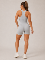 Clémence Mono de yoga para mujer, sin costuras, de canalé, con tirantes reforzados y tejido elástico
