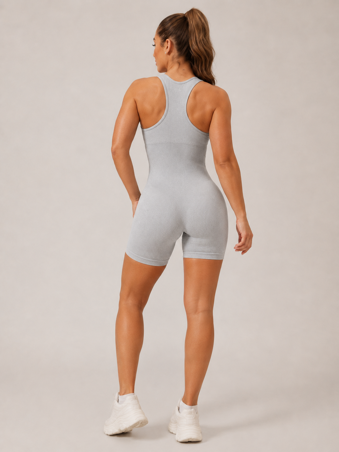 Clémence Mono de yoga para mujer, sin costuras, de canalé, con tirantes reforzados y tejido elástico