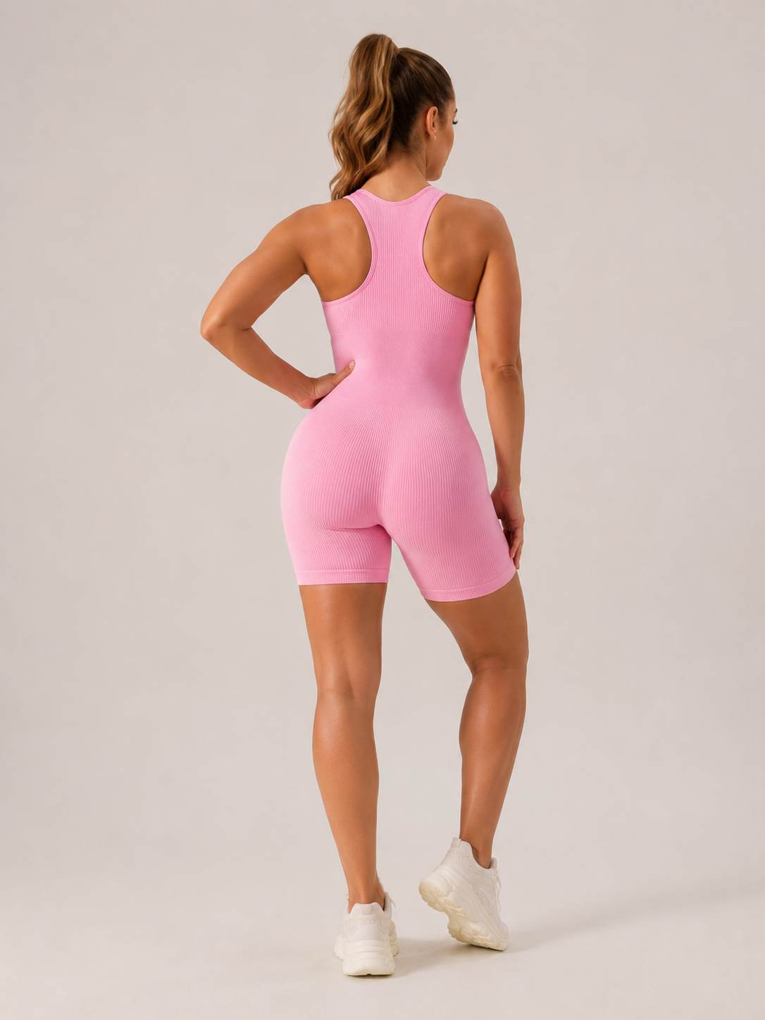 Clémence Mono de yoga para mujer, sin costuras, de canalé, con tirantes reforzados y tejido elástico