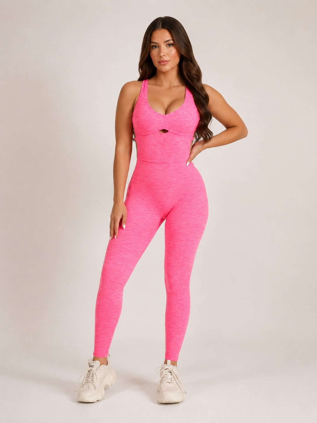 Isolde Sport Jumpsuit met Halternek, Open Rug en Figuurvormende Pasvorm voor Dames