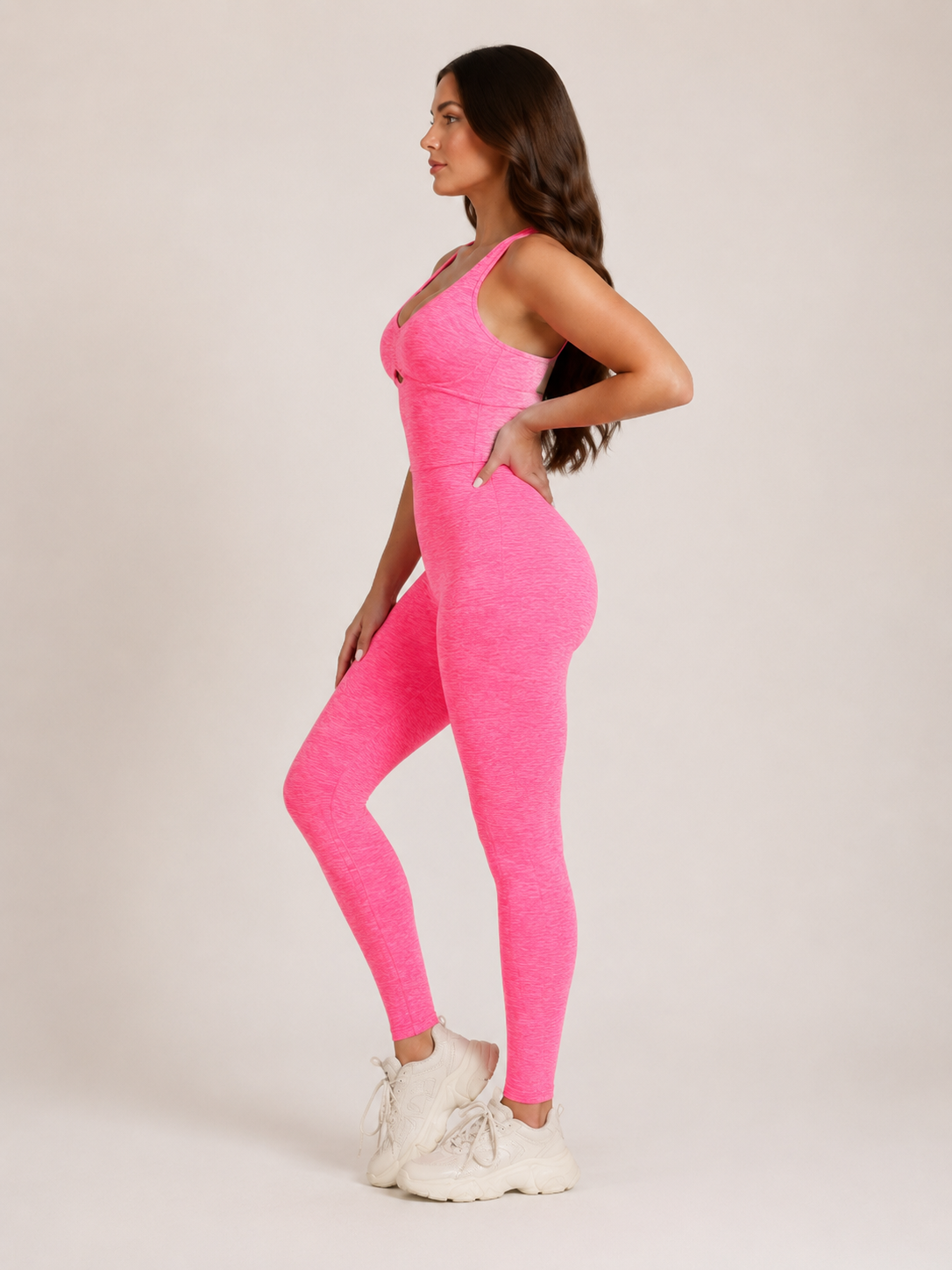Isolde Sport Jumpsuit met Halternek, Open Rug en Figuurvormende Pasvorm voor Dames
