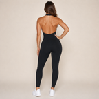 Isolde Sport Jumpsuit met Halternek, Open Rug en Figuurvormende Pasvorm voor Dames
