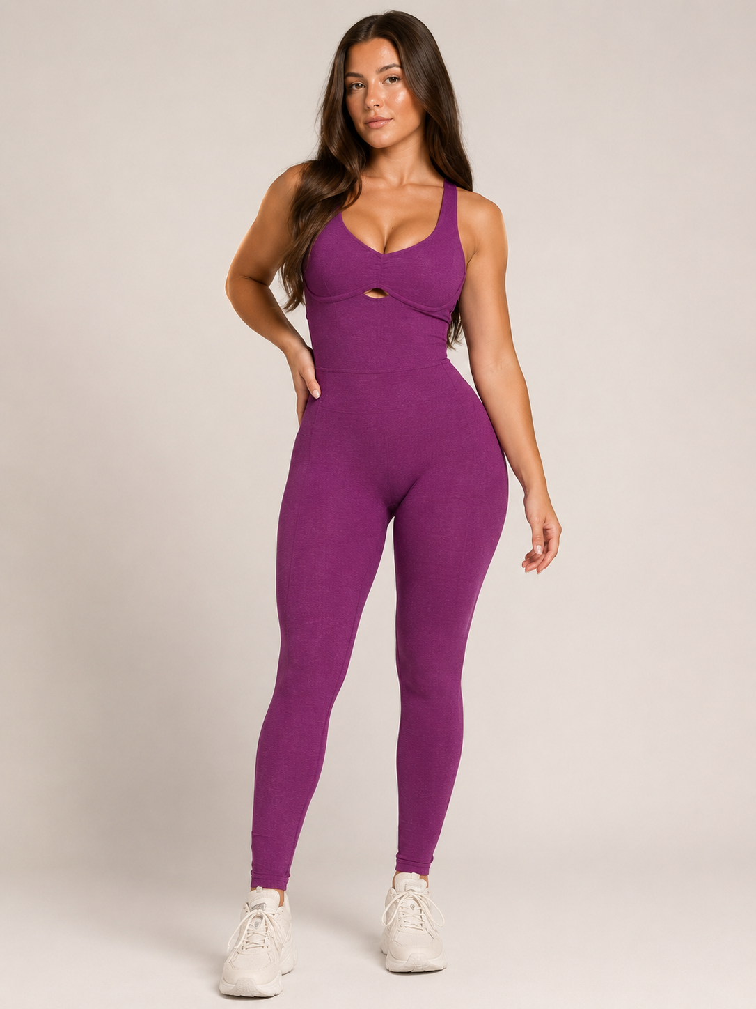 Isolde Sport Jumpsuit met Halternek, Open Rug en Figuurvormende Pasvorm voor Dames