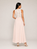 Esmée Elegant Women's Lace Maxi Dress with High Neck and Defined Waist