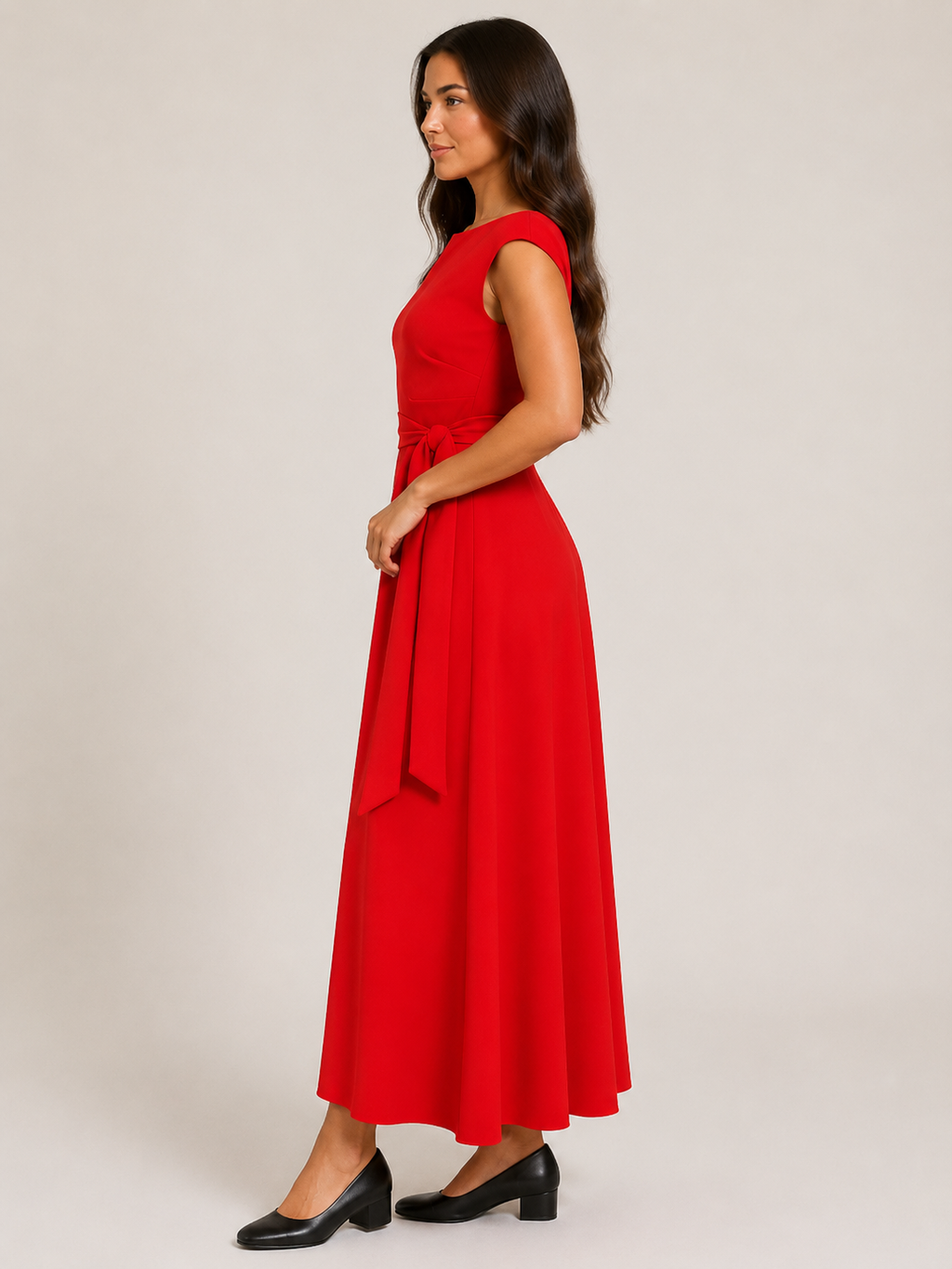 Vittoria Koninklijk Blauwe One-Shoulder Maxi-jurk met Tailleceintuur en Elegante A-lijn
