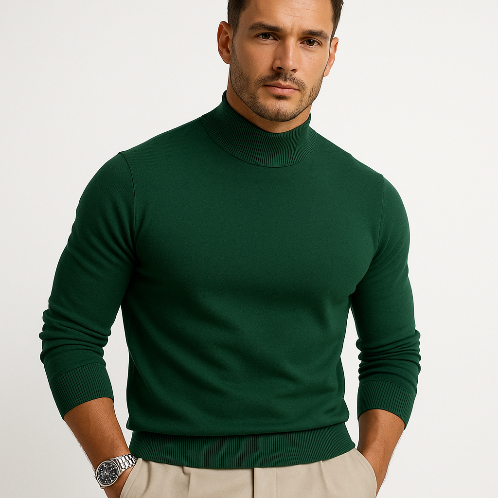 Étienne Pull Col Roulé Homme – Maille Douce, Coupe Ajustée & Style Élégant