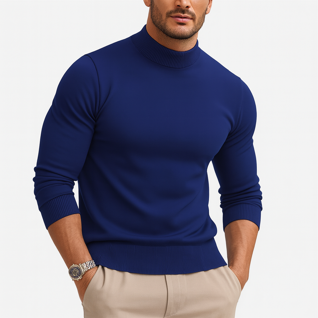 Étienne Pull Col Roulé Homme – Maille Douce, Coupe Ajustée & Style Élégant