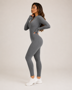 Kalia Seamless Sport Jumpsuit with Zipper, Long Sleeves, and Figure-Hugging Fit