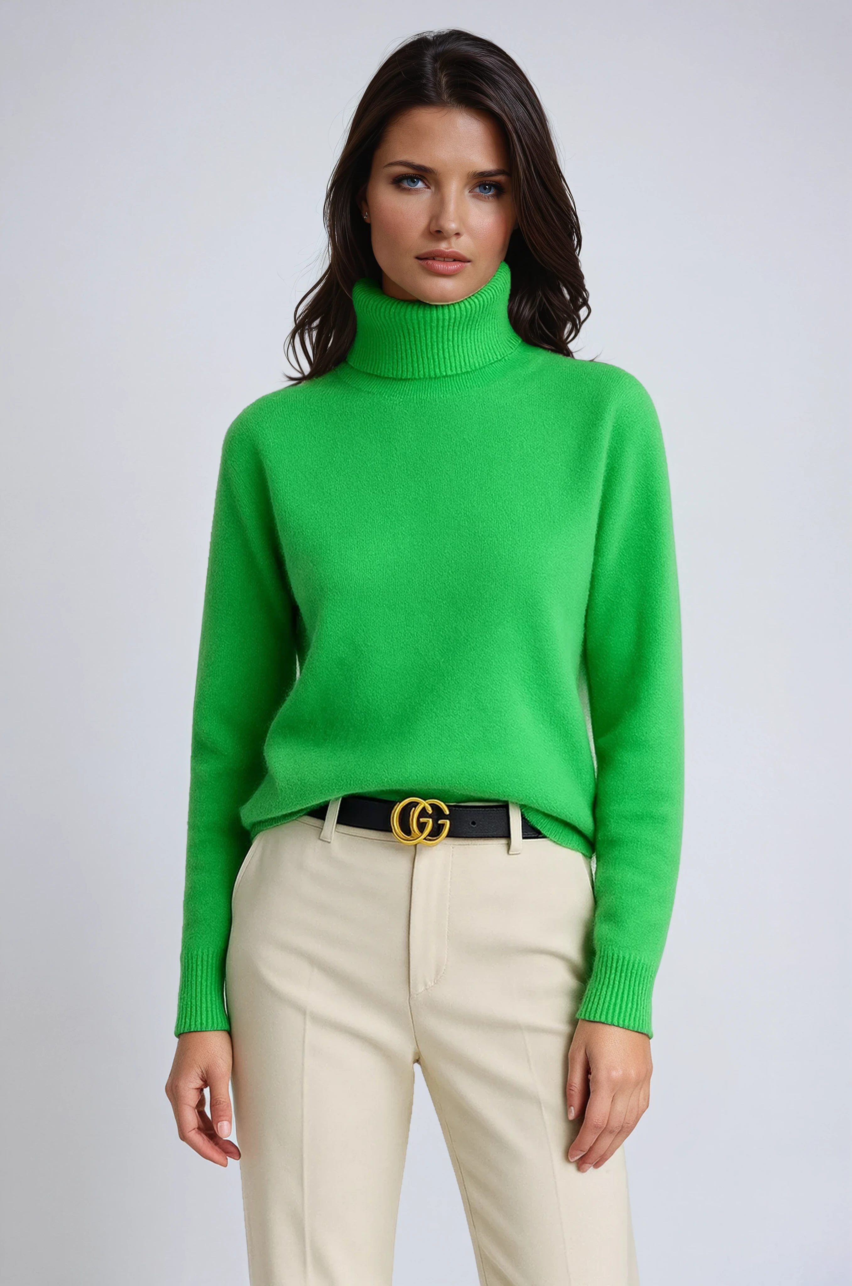 Emily Pull Col Roulé Femme – Pull en Maille Douce avec Col Haut & Coupe Classique