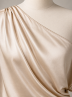 Blusa Ginevra femenina de satén con hombro descubierto y elegante escote asimétrico